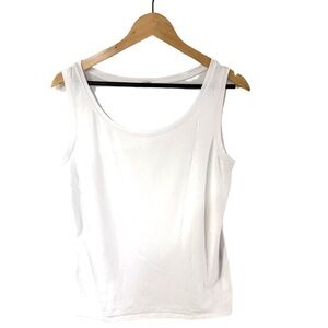 Peter Nygard Petites White Sleeveless Tank Top | Size Large